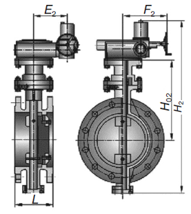 Затвор &laquo;Метаросса&raquo; серии НР с электроприводом фланцевое присоединение
